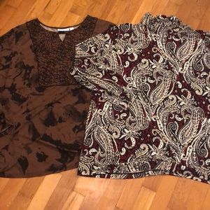 SUSAN GRAVER BLOUSE 2X LOT OF 2